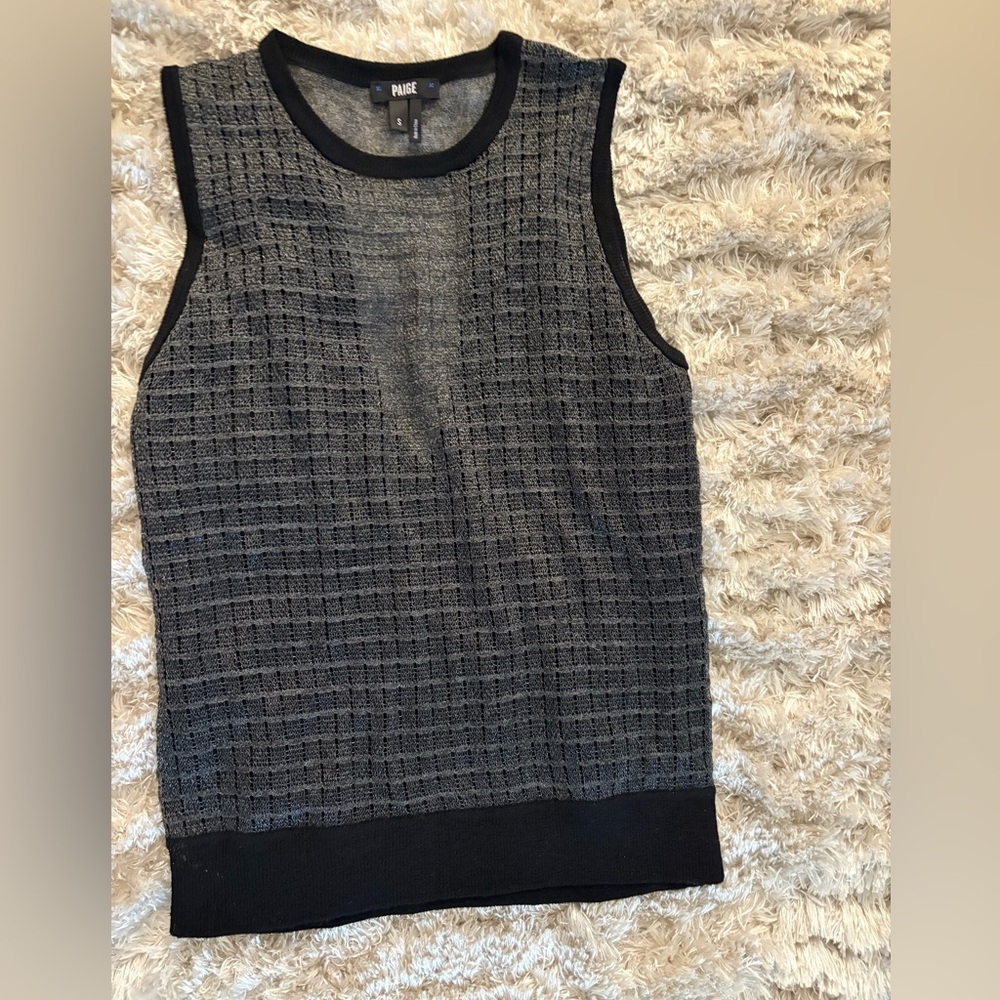 PAIGE Black Textured Tank Top
